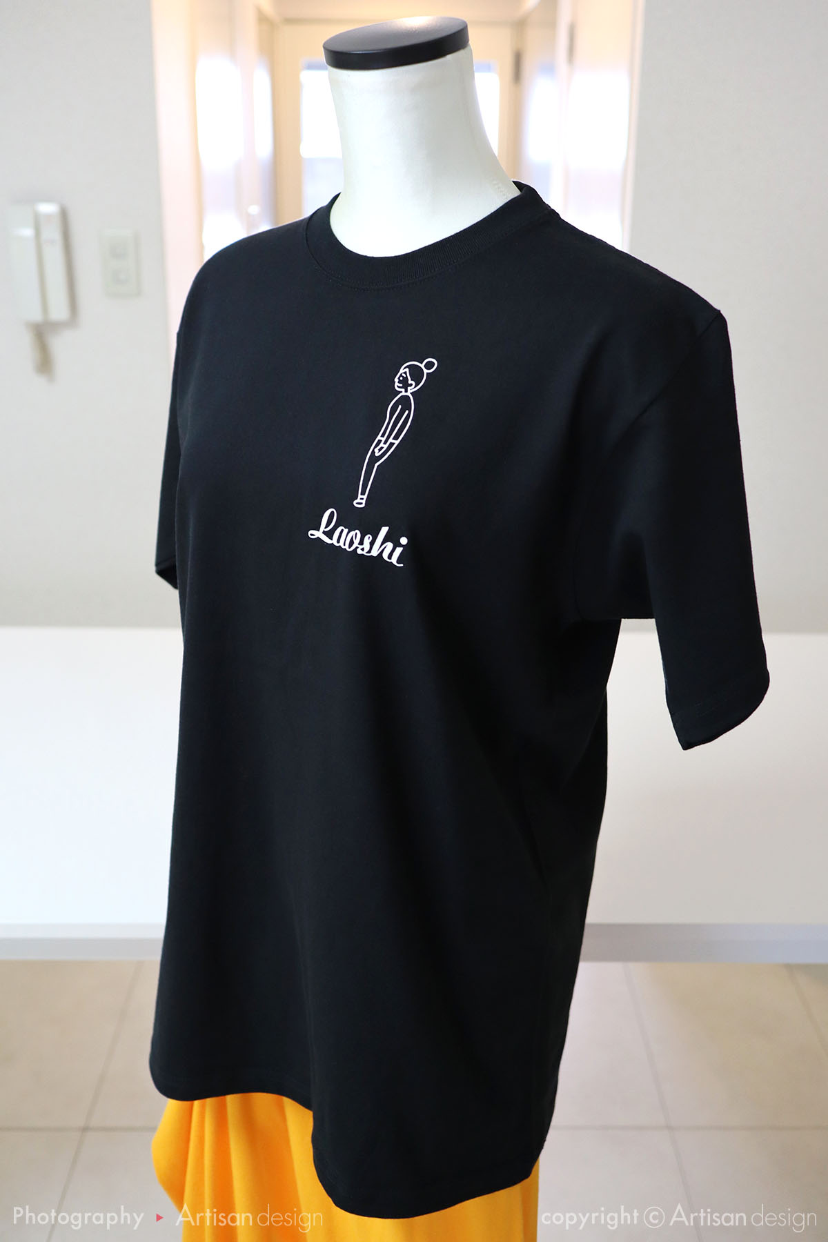 Laoshi 様｜Tシャツ（個人）デザイントレース+プリント：ブラック色（前面）