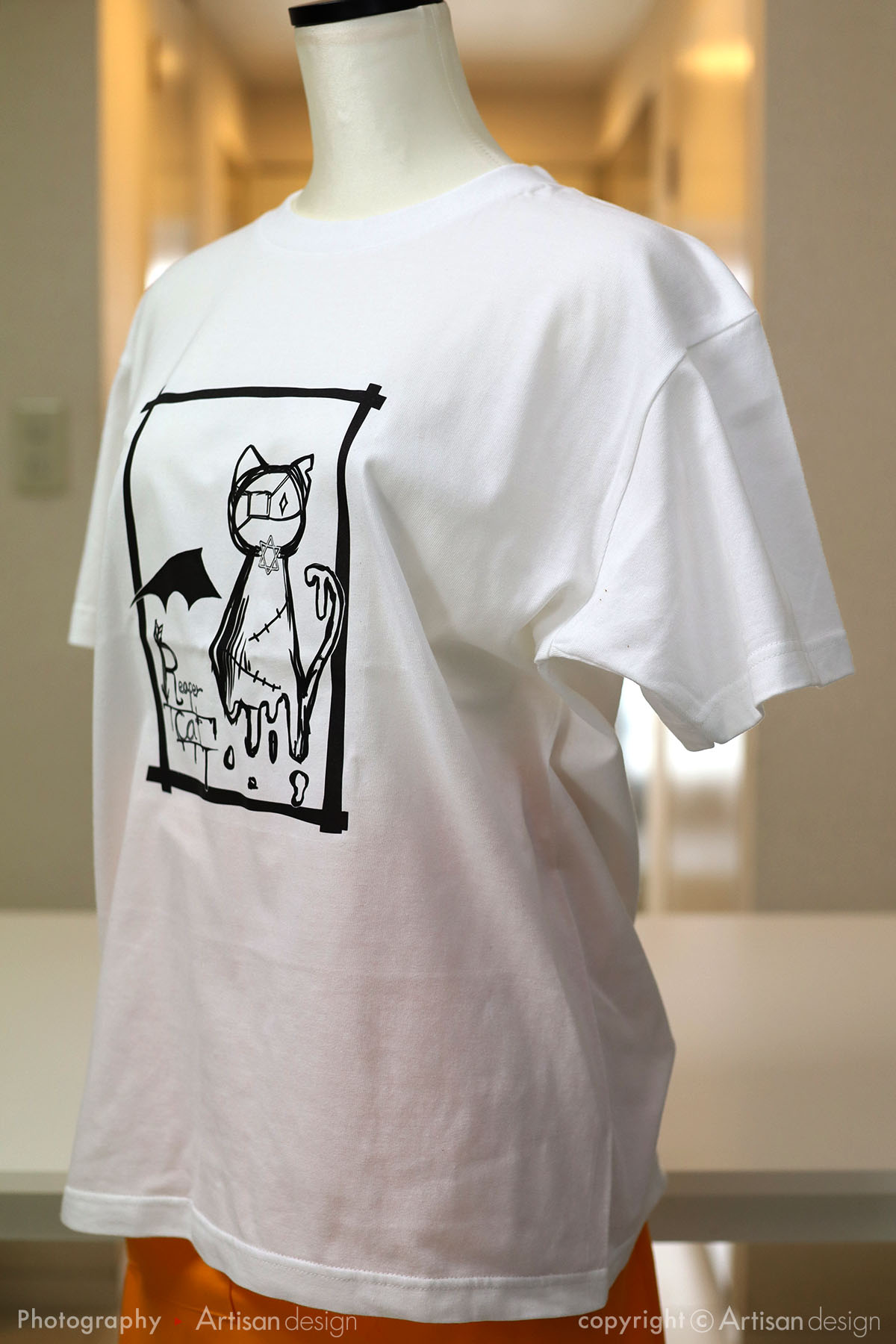 CAT 様｜Tシャツ（個人）デザイントレース+プリント：ホワイト色（前面）