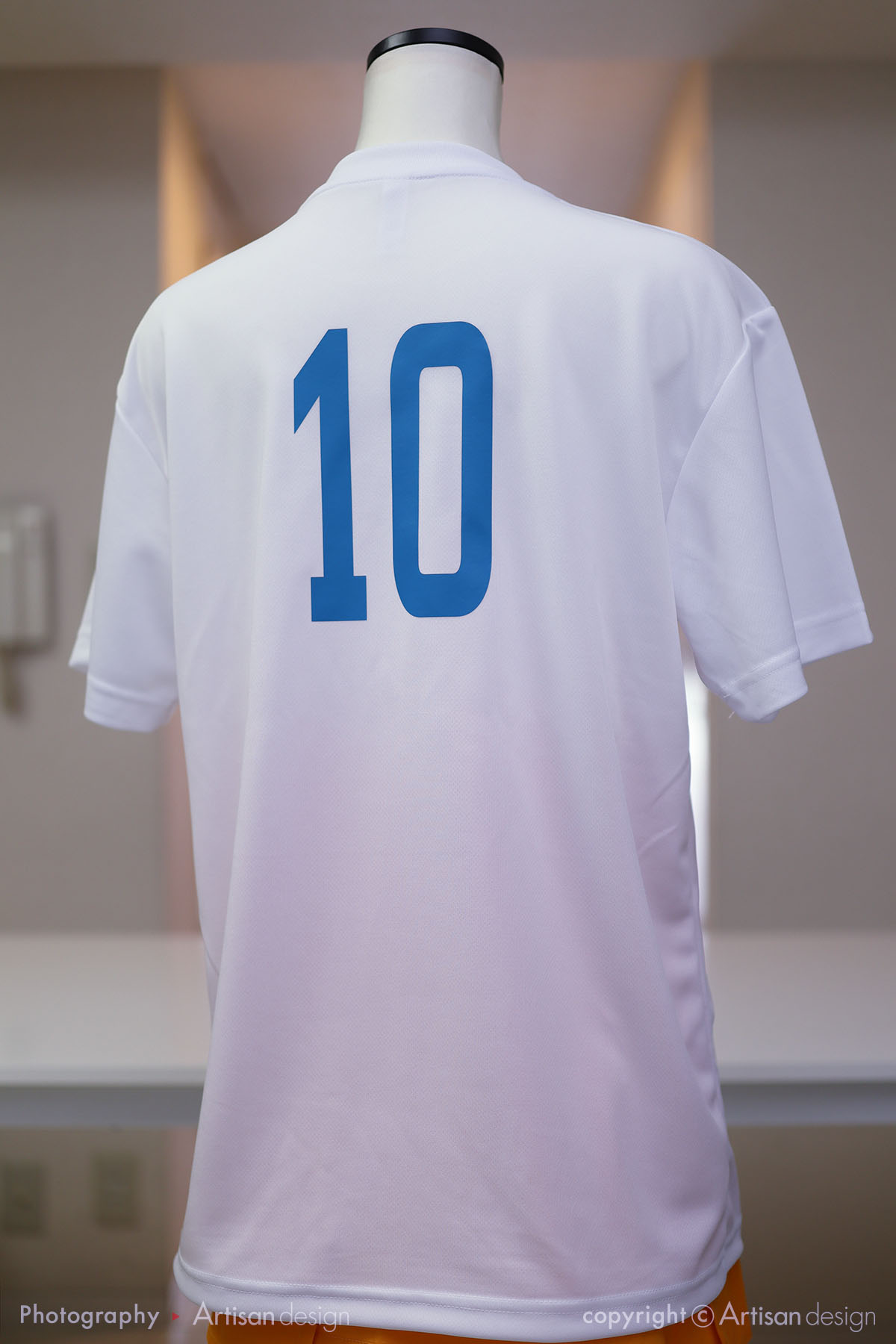 武蔵野SBC 様｜ドライTシャツ（野球チーム）デザイントレース+プリント（+各人様の背番号プリント）：ホワイト色（背面）10番