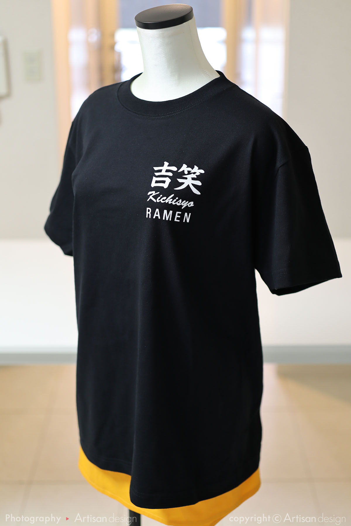 吉笑ラーメン 様｜Tシャツ（ラーメン屋）デザイントレース+プリント：前面