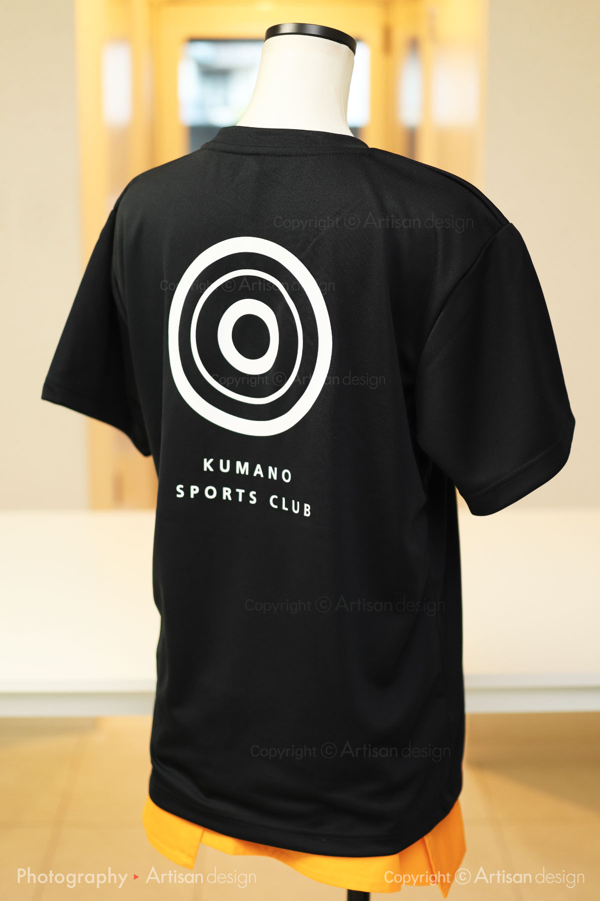 Kumano Sports Club 様｜ドライTシャツ（幼稚園様）デザイントレース+プリント：ブラック色（背面）