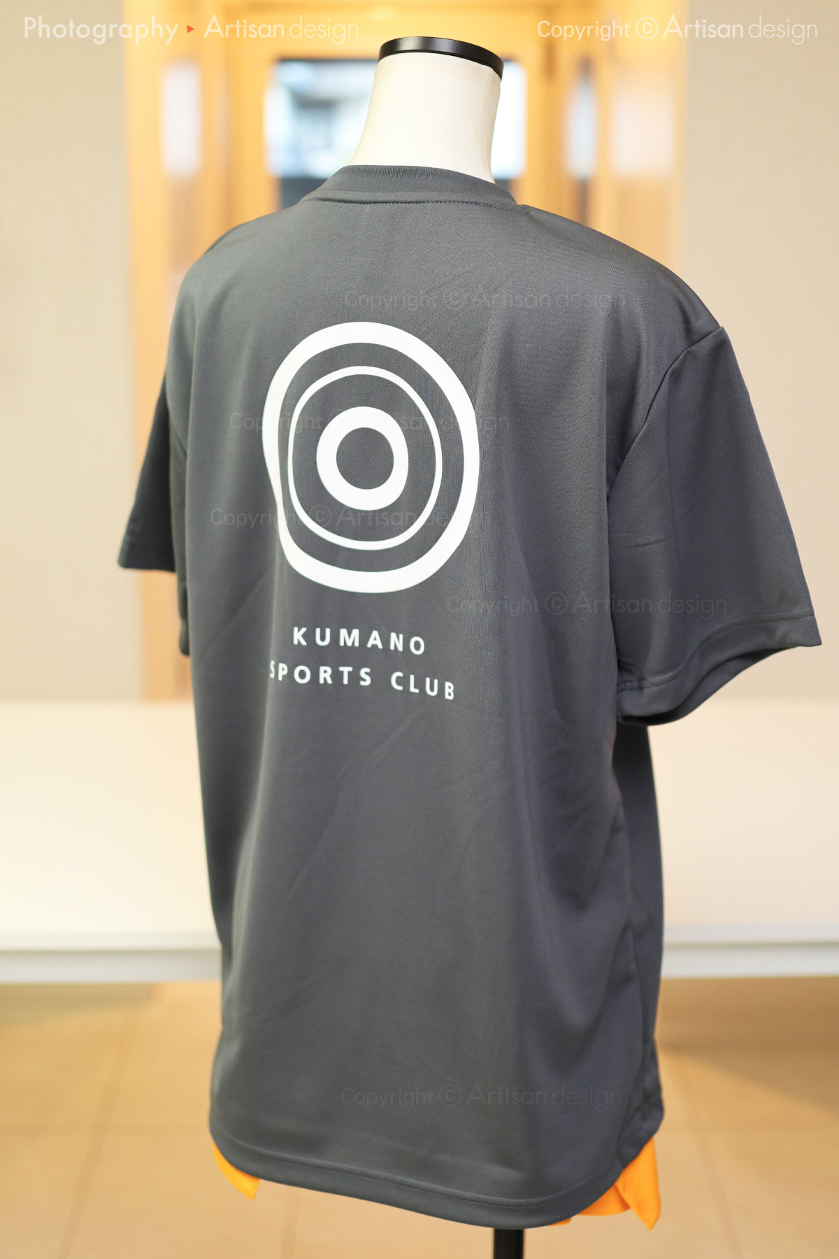 Kumano Sports Club 様｜ドライTシャツ（幼稚園様）デザイントレース+プリント：グレー色（背面）