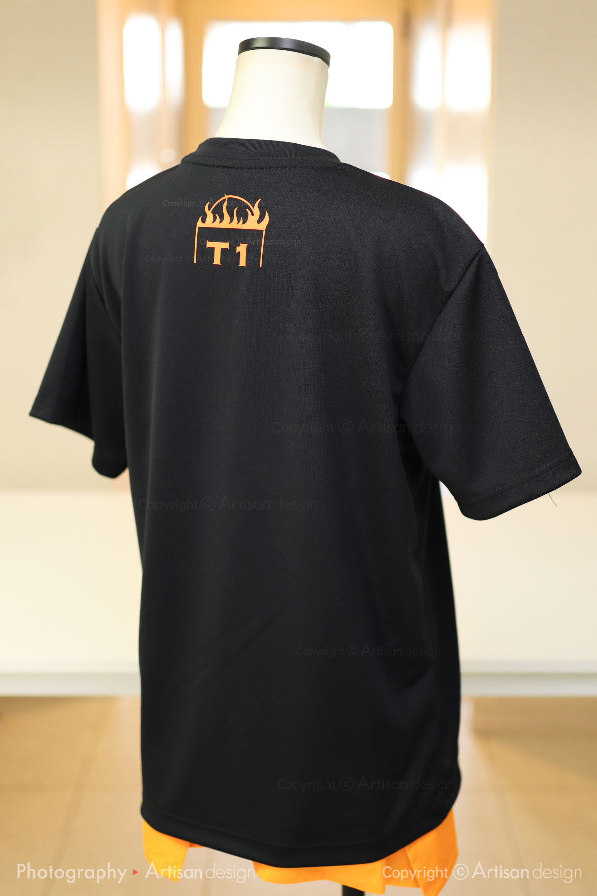 個人様｜Tシャツ（部活・バスケットボール）デザイントレース+プリント：ブラック色（背面）