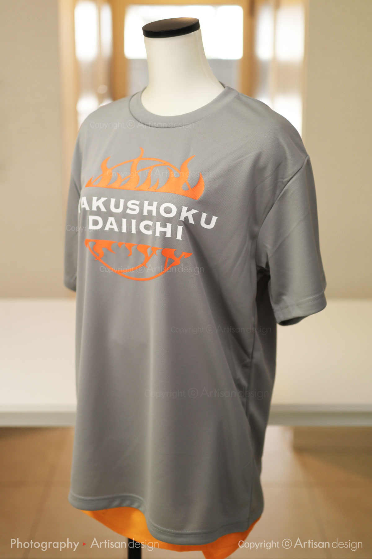 個人様｜Tシャツ（部活・バスケットボール）デザイントレース+プリント：グレー色（前面）