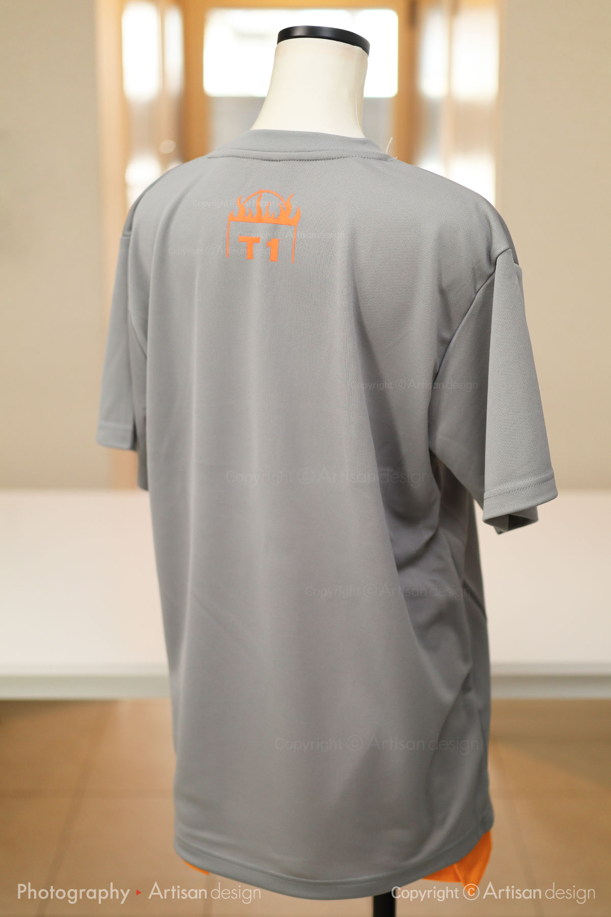 個人様｜Tシャツ（部活・バスケットボール）デザイントレース+プリント：グレー色（背面）