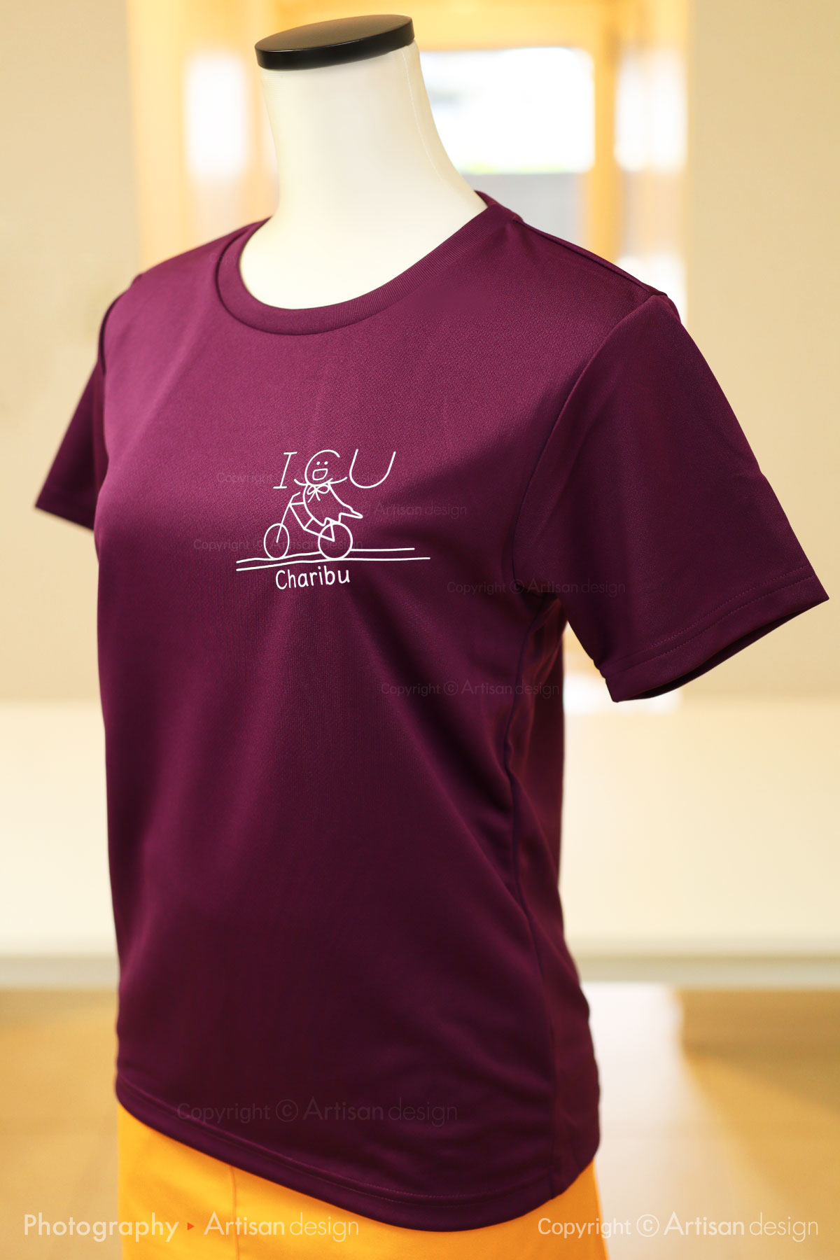 ICU サイクリング部 様｜ドライTシャツ（自転車サークル・部活）デザイントレース+プリント：ディープパープル色（前面）