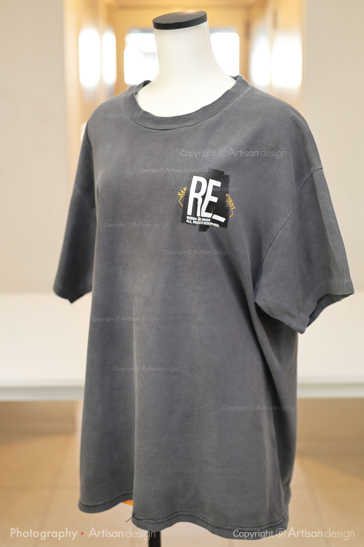 個人（RE） 様｜Tシャツ（個人様）デザイントレース+プリント：ダークグレー色（前面）
