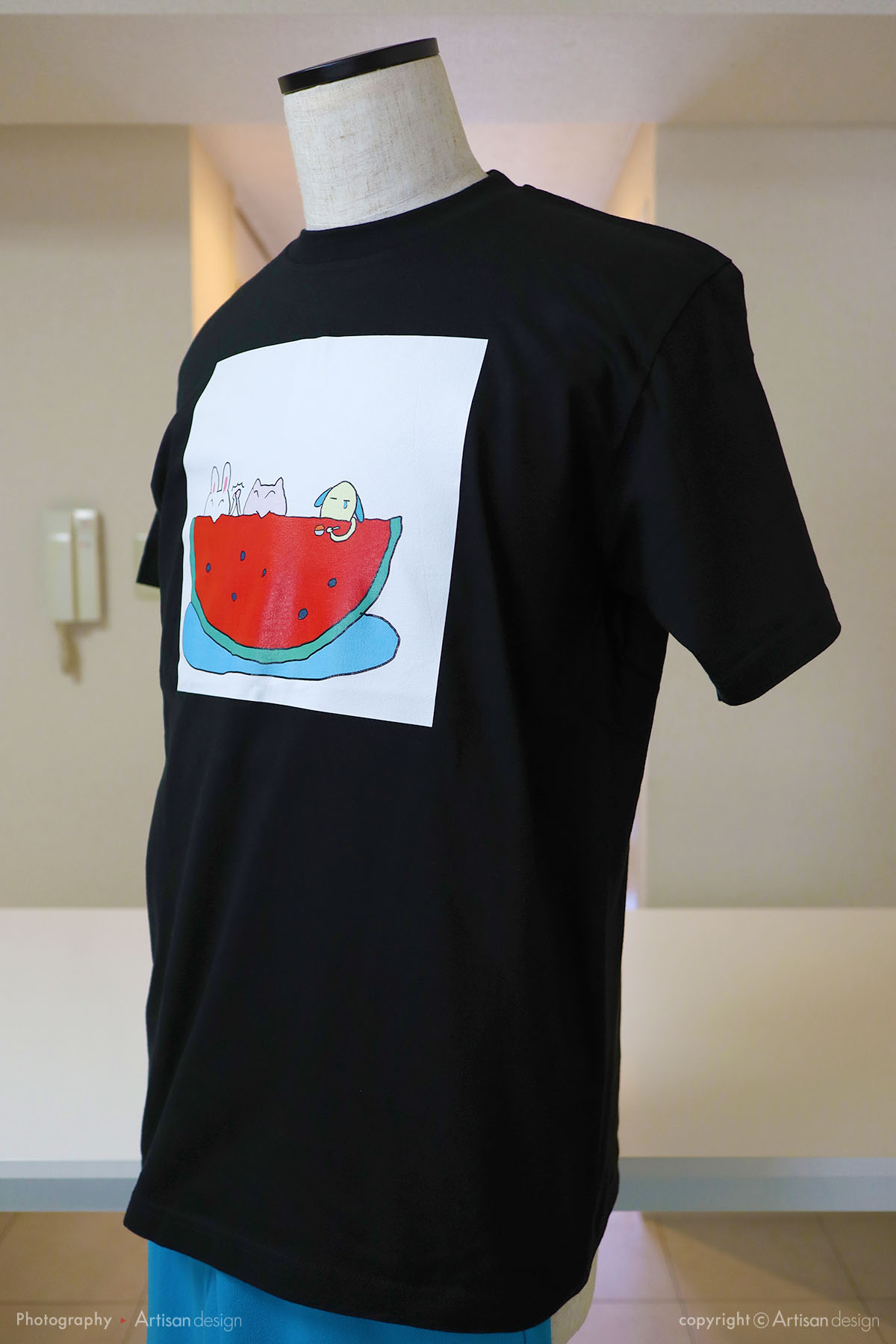 SUIKA 様｜Tシャツ（個人様・作家様）デザイントレース+プリント：ブラック色（前面）