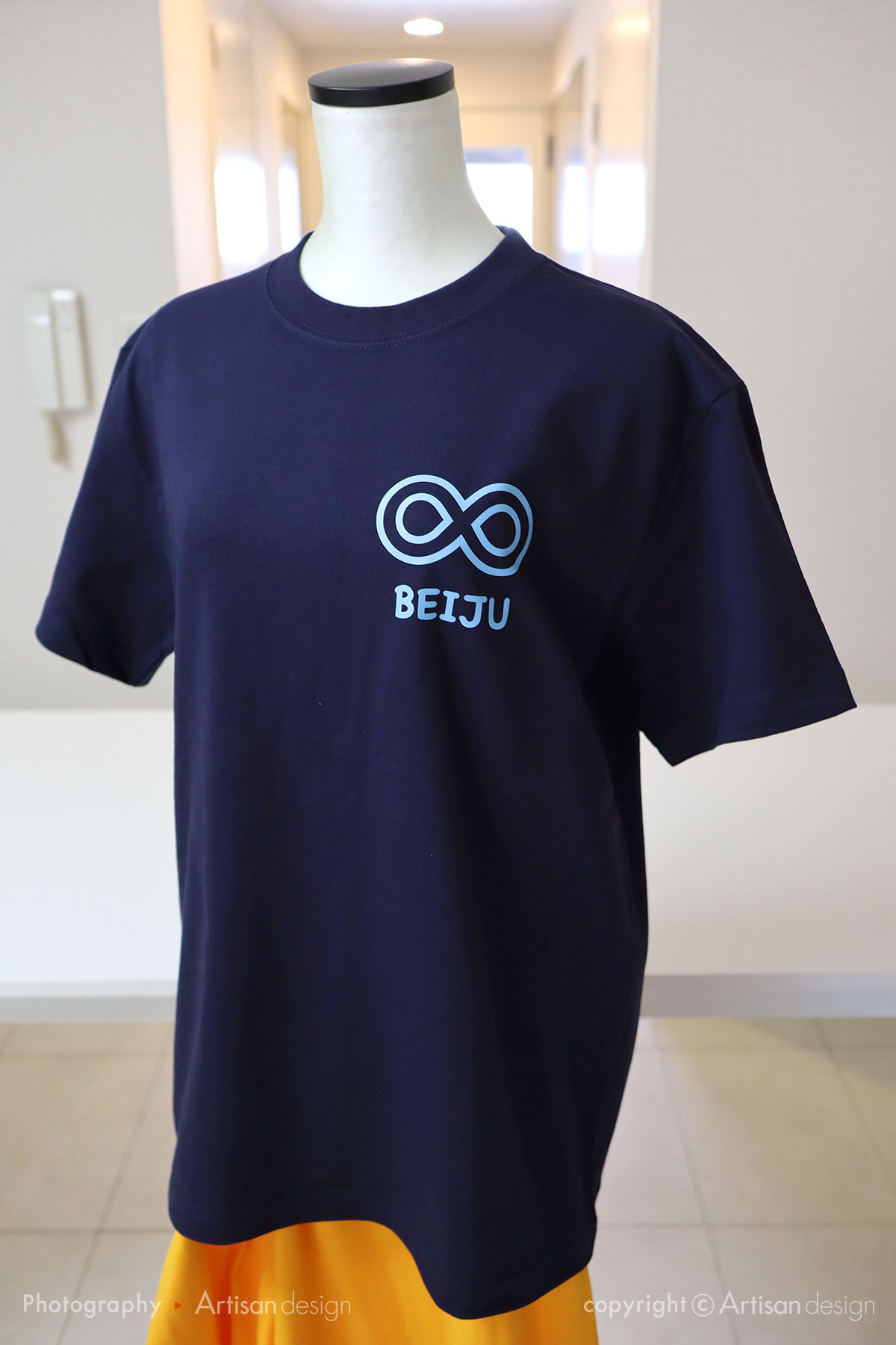 BEIJU 様｜Tシャツ（個人）デザイントレース+プリント：ネイビー色（前面）