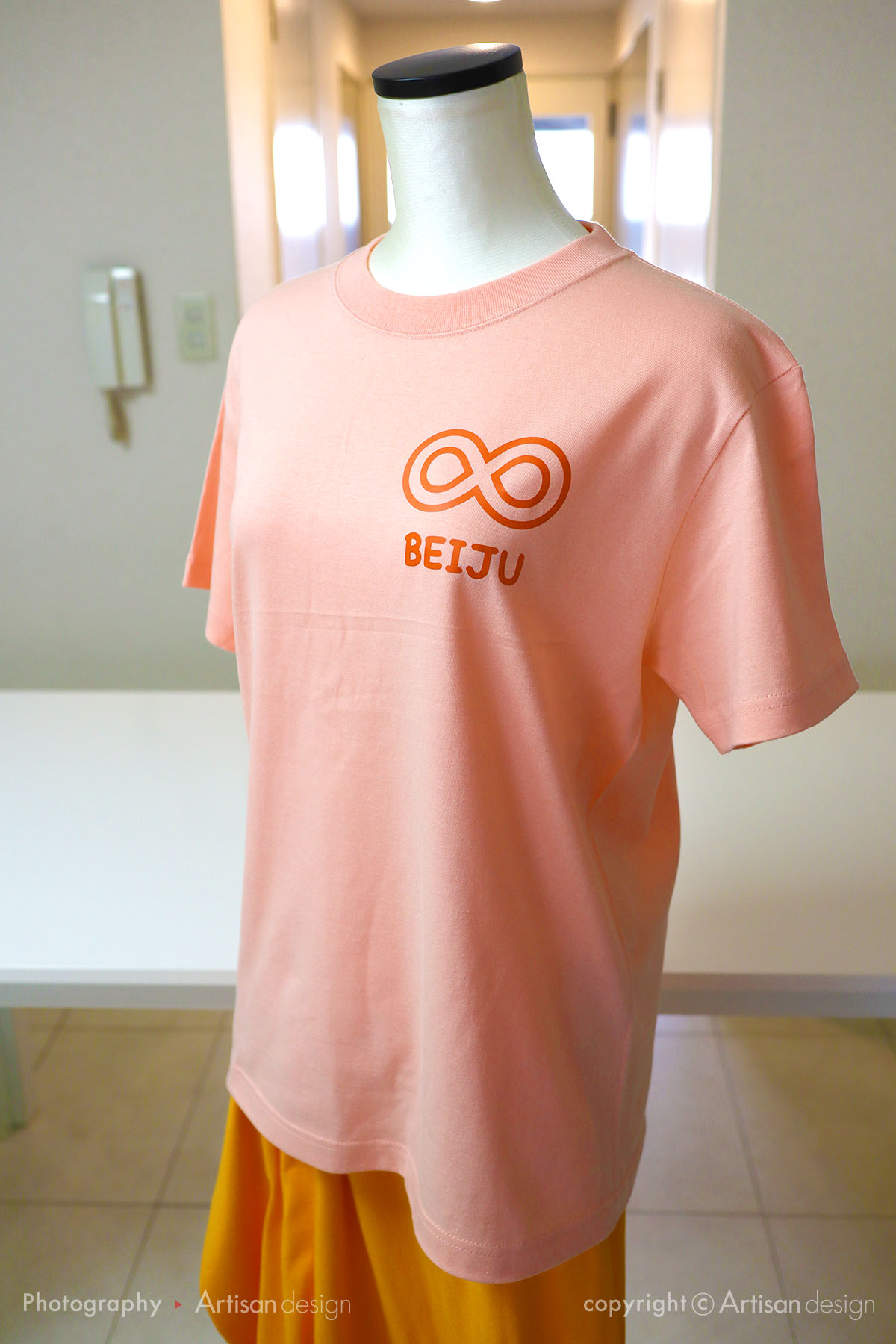 BEIJU 様｜Tシャツ（個人）デザイントレース+プリント：桃色（前面）